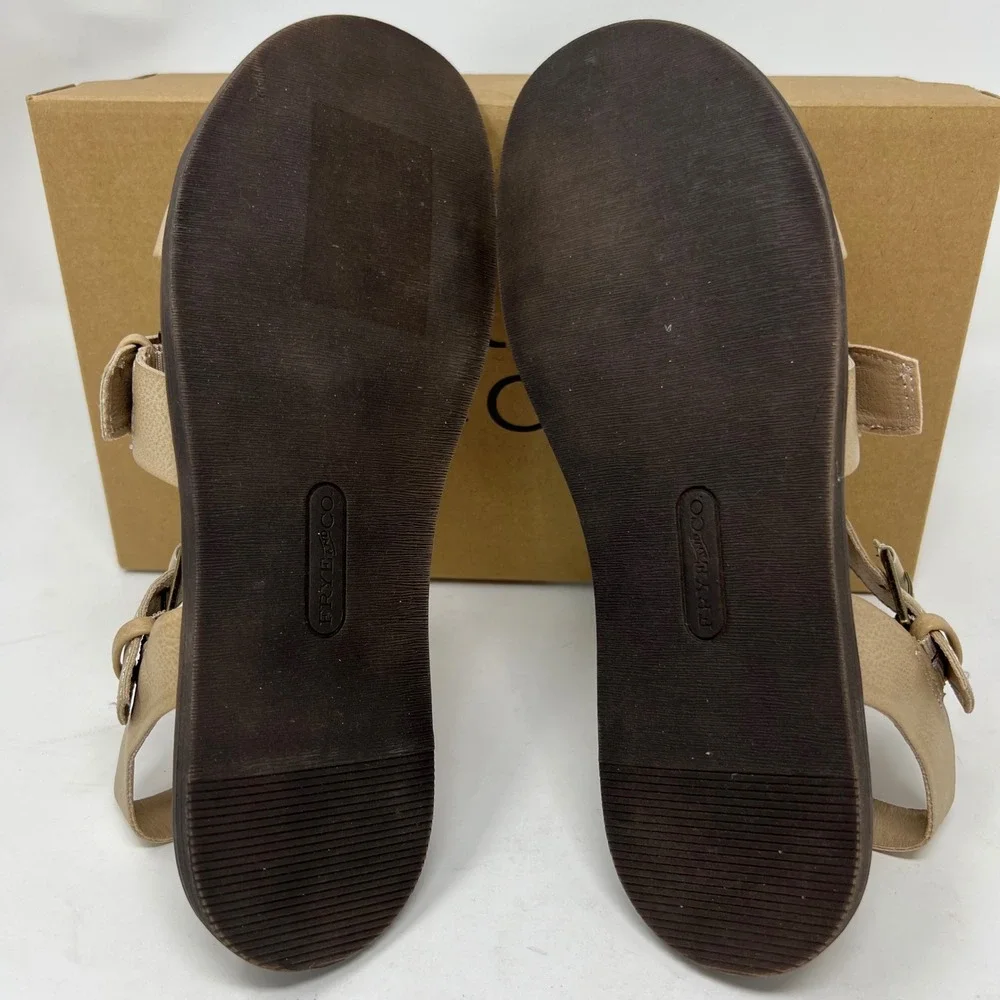 NWT‎ FRYE AND CO Dublyn Sandals Women 7.5 Taupe Gladiator Buckle FO10211 NIB New